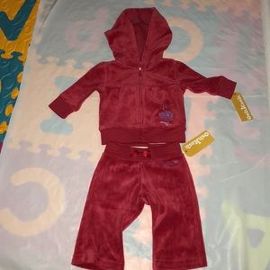 NWT infant girl velour outfit